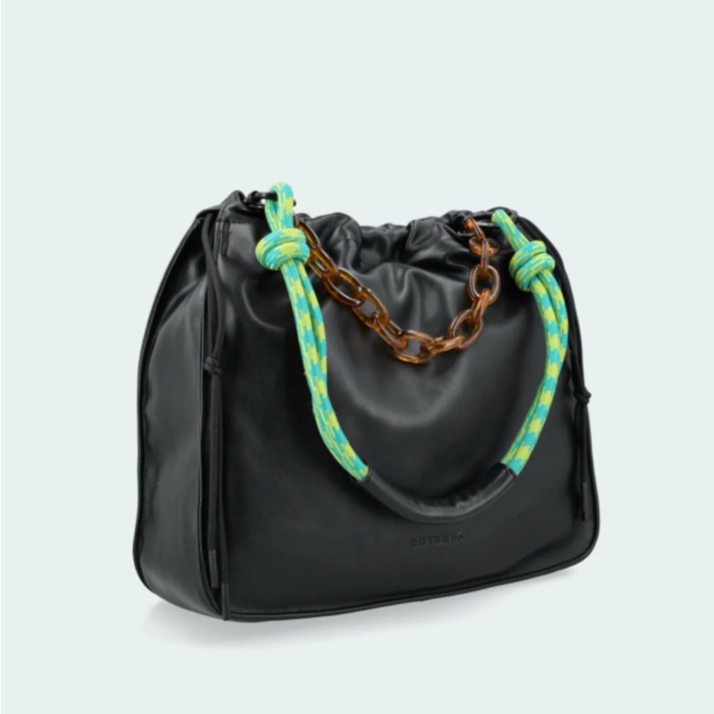 Rotunda Sant Hobo in Black Faux Leather